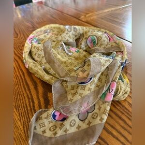 Louis Vuitton Multicolor Monogram silk type Scarf shawl light scarf wrap